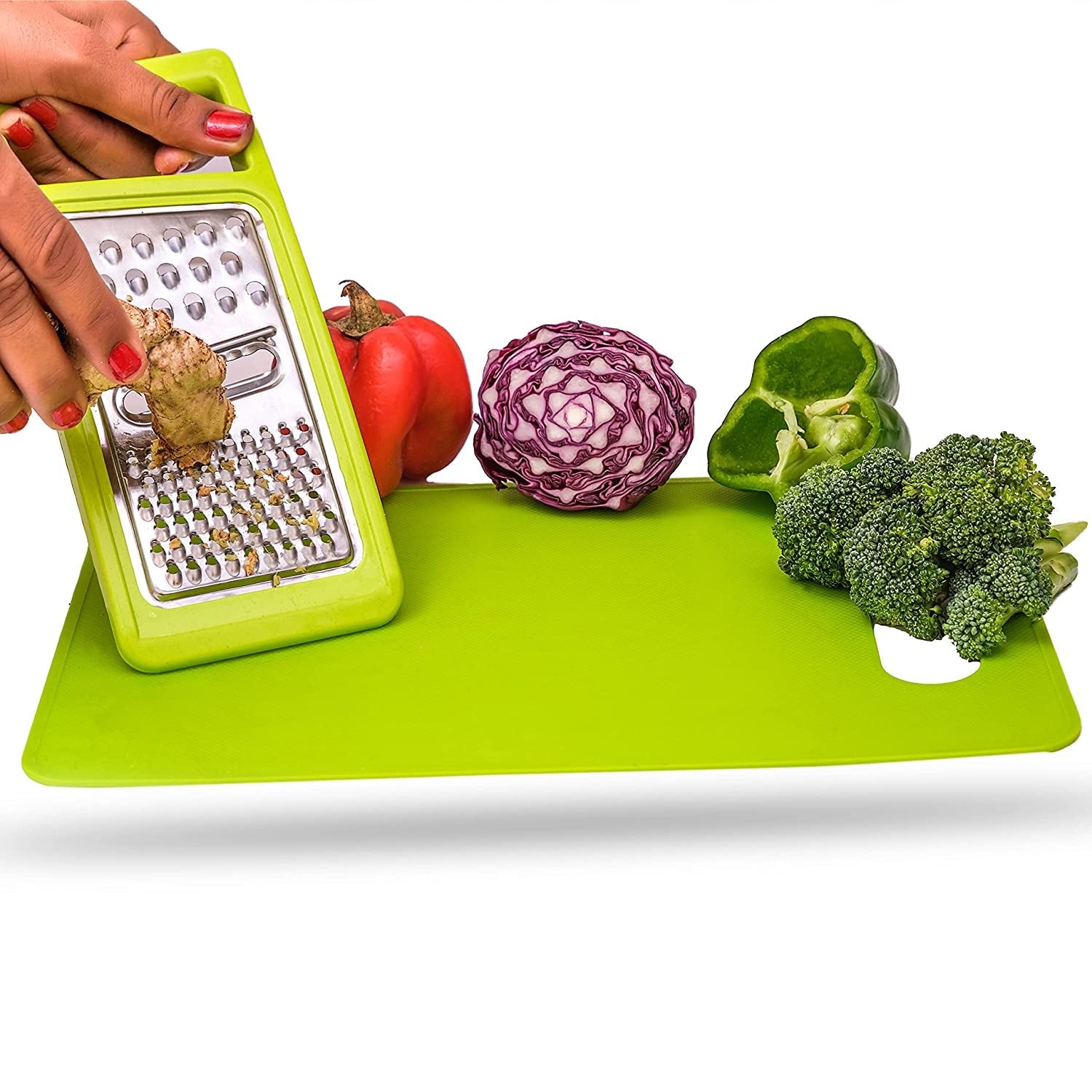 2846 4 Pieces Knife with Chopping Board with Scissor, Grater | Vegetable and Meat Cutting Kitchen Accessories Items (4 pcs Set) DeoDap 2846 4 Pieces Knife with Chopping Board with Scissor, Grater | Vegetable and Meat Cutting Kitchen Accessories Items (4 pcs Set) DeoDap